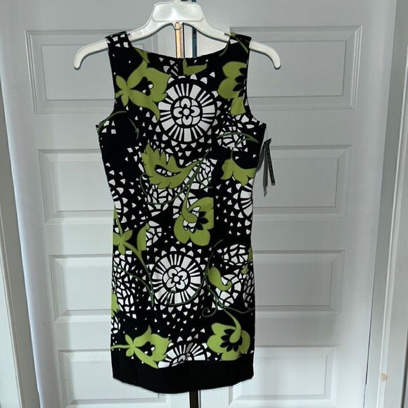 ALYX black and green print dress size 6P NEW - Picture 1 of 7